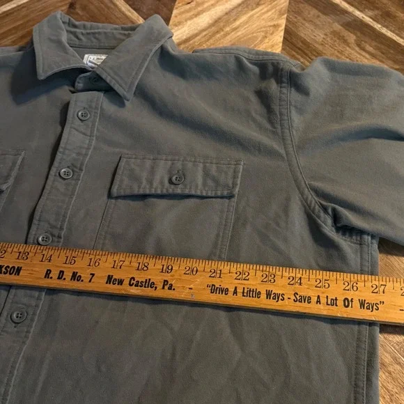 LL Bean Mens Long Sleeve‎ Button Up Shirt Olive XL Soft Brushed Cotton Casual - Picture 4 of 6